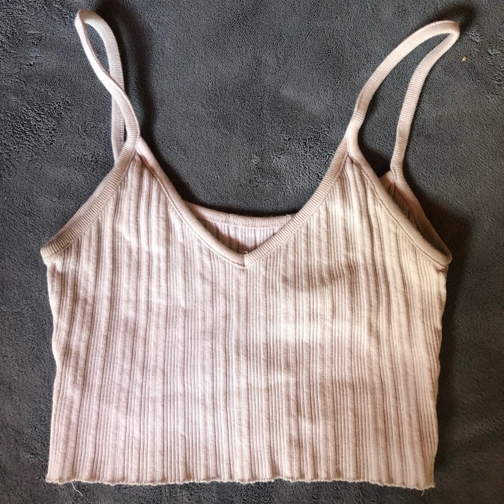 Cropped white Brandy Melville tank top